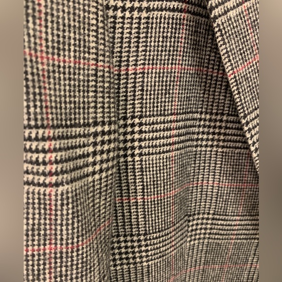 Camel Hair Blazer in Plaid with Red - Picture 3 of 4
